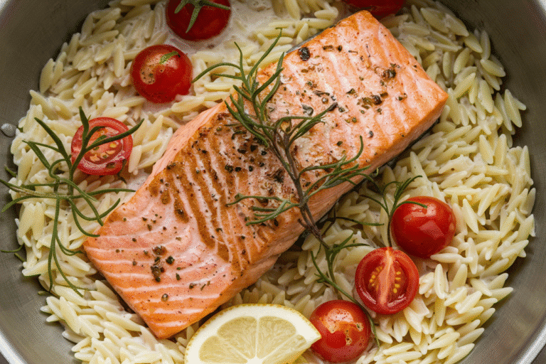 This Salmon and Orzo Recipe Is Your Weeknight Power Move (Creamy, Zesty, 25 Minutes!)