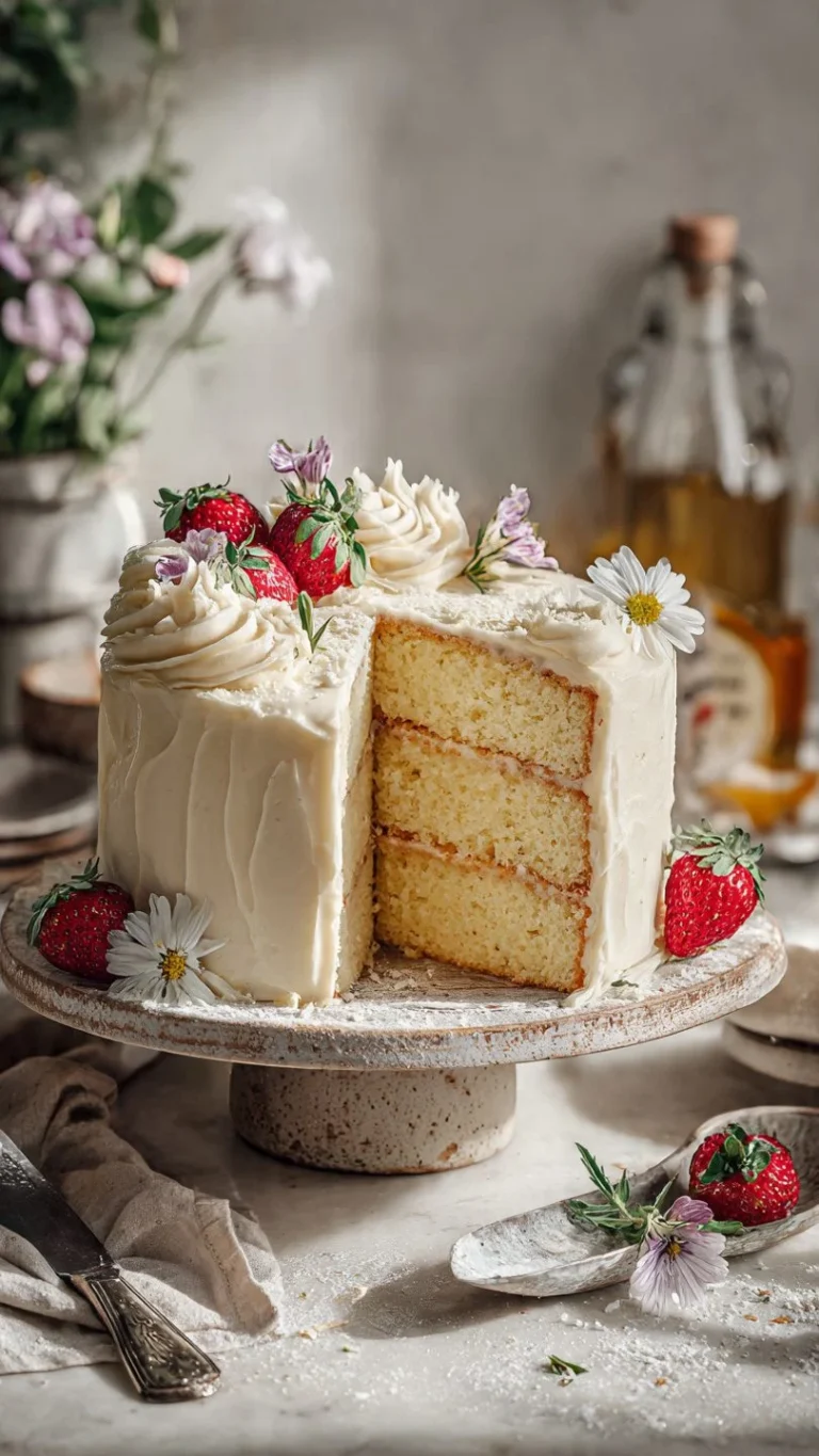 🍰 The Best Fluffy Vanilla Cake Recipe Ever