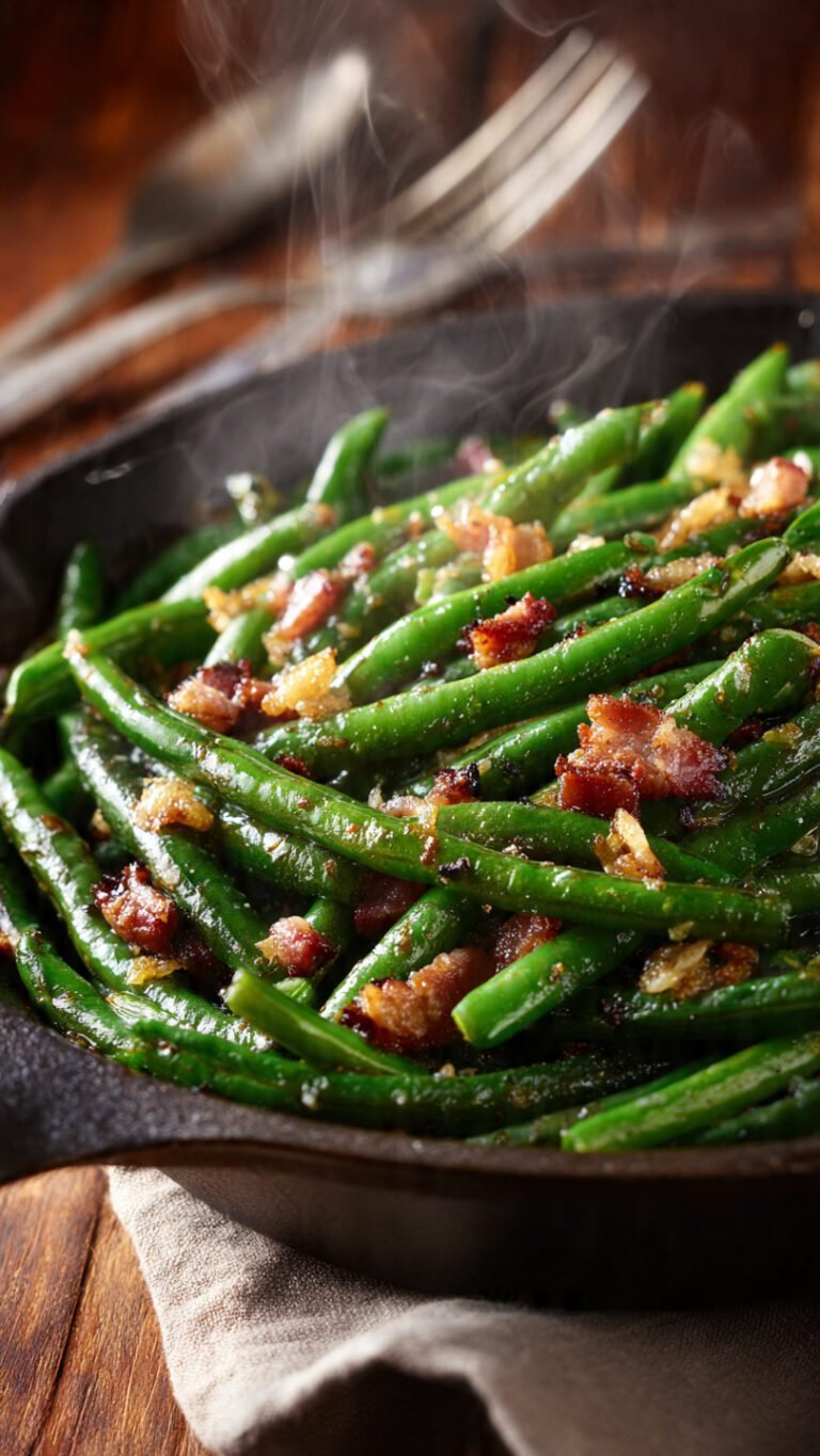 🥬 The Best Green Bean Recipe (Garlic & Bacon)